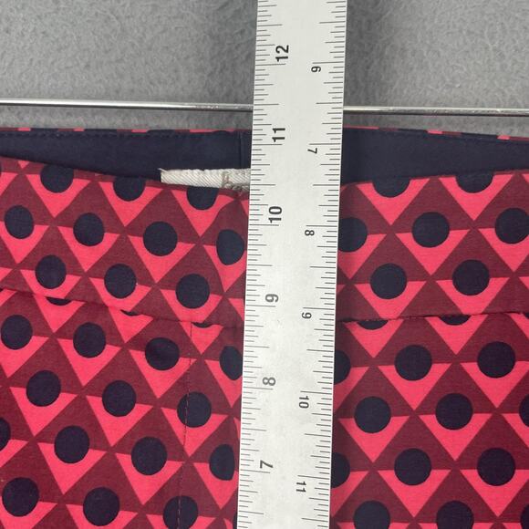 Boden Pants Womens 10R Red Black Geometric Print Stretch Cotton Casual Trousers - Picture 9 of 10